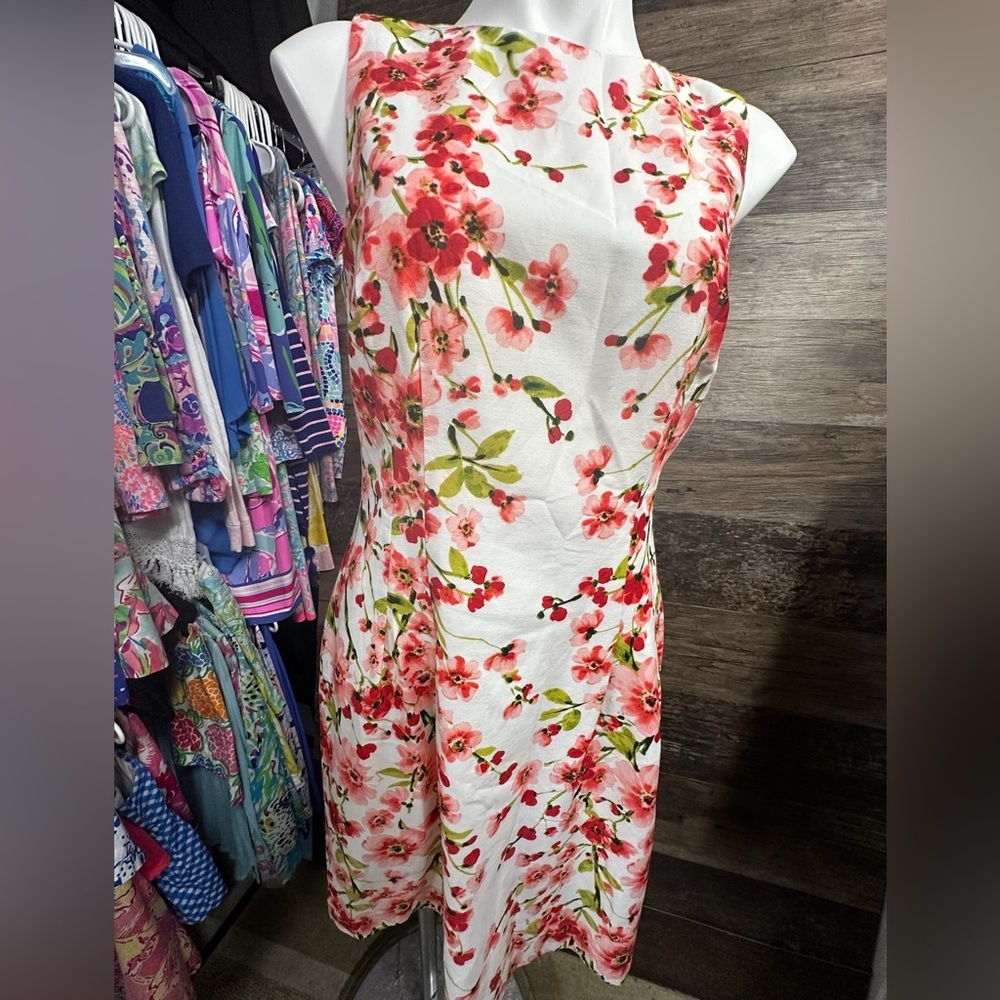 Lauren Ralph Lauren Floral Midi Dress - Pink and Green